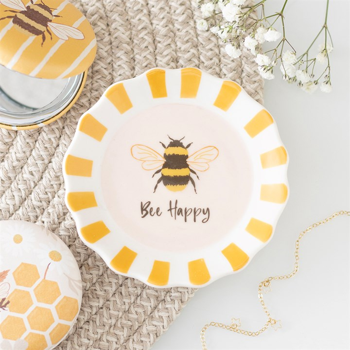 Striped Bee Happy Trinket Dish, image 2 of 5