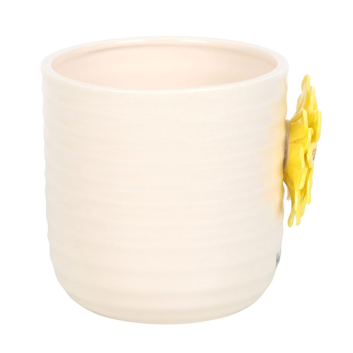 Hello Sunshine Plant Pot with 3D Sunflower, image 3 of 6