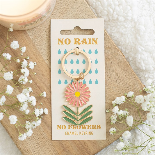 No Rain, No Flowers Keyring, image 1 of 6
