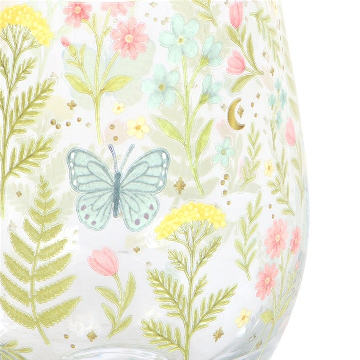 Luna Bloom Floral Print Stemless Glass, image 4 of 5