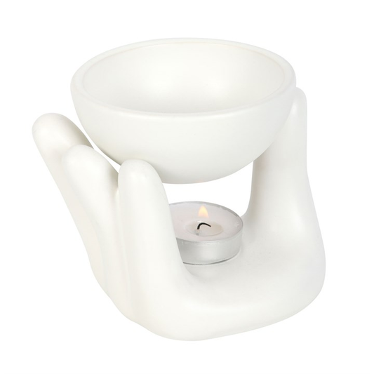 White Hand Ceramic Oil Burner, image 1 of 5