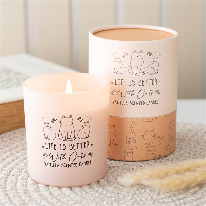 Life Is Better With Cats Vanilla Candle, image 1 of 4