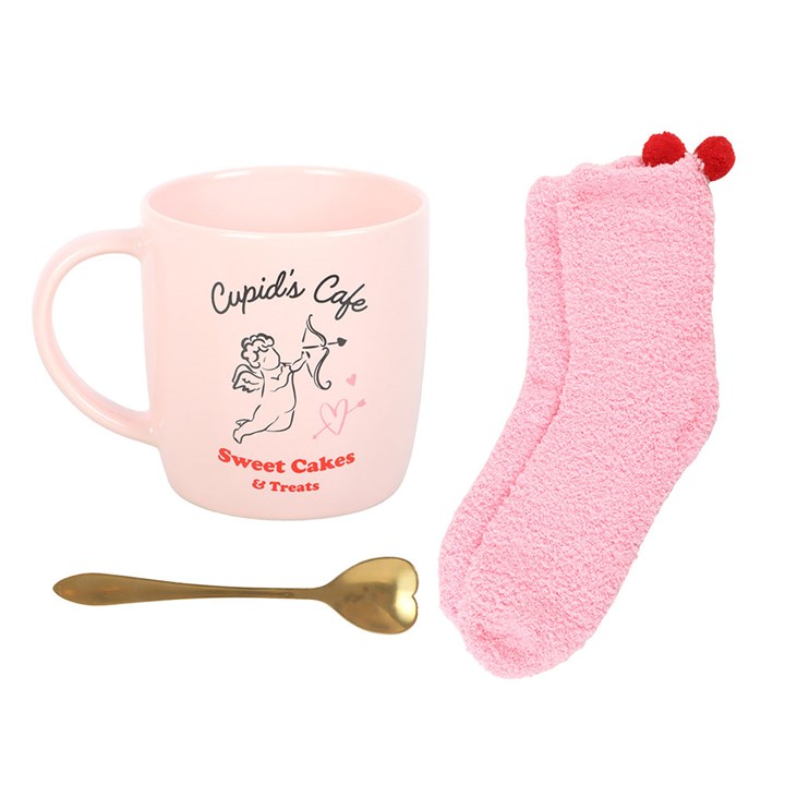 Cupid's Café Mug, Spoon and Socks Set, image 5 of 6