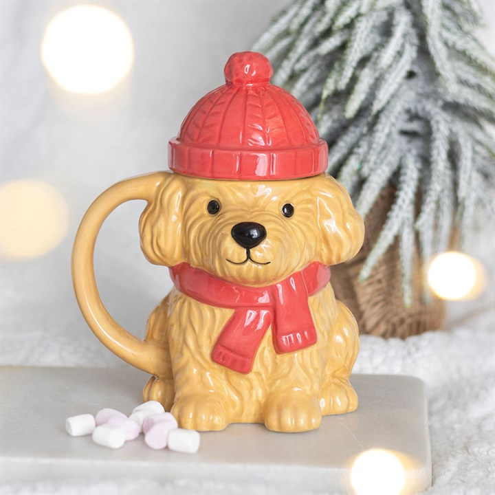Winter Puppy Lidded Mug, image 1 of 7