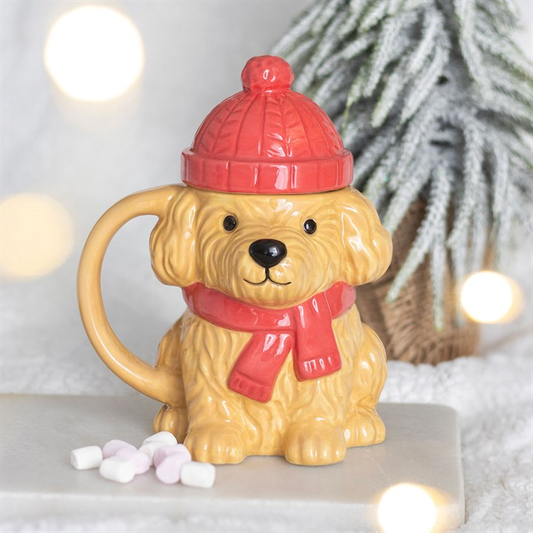 Winter Puppy Lidded Mug, image 1 of 7