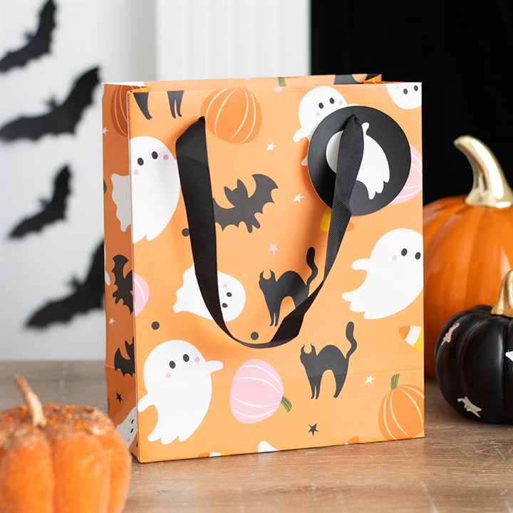 23cm Sweet and Spooky Ghost Print Gift Bag, image 1 of 4