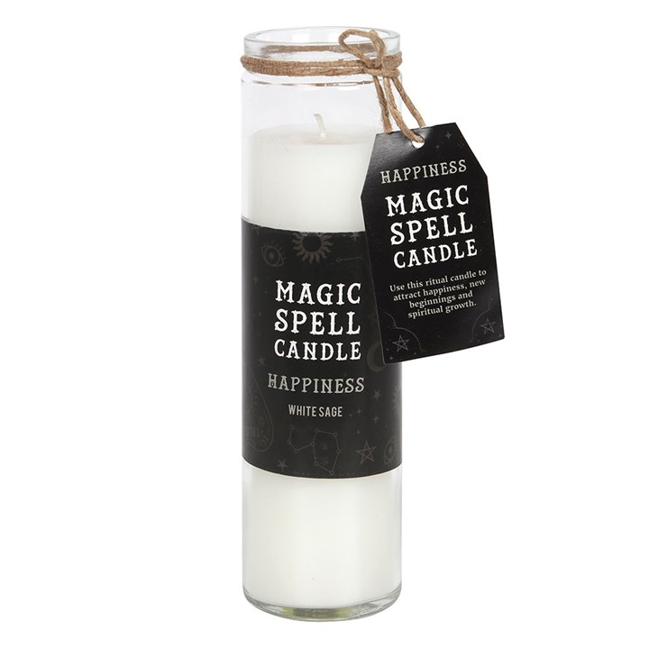 Happiness White Sage Magic Spell Tube Candle, image 2 of 4