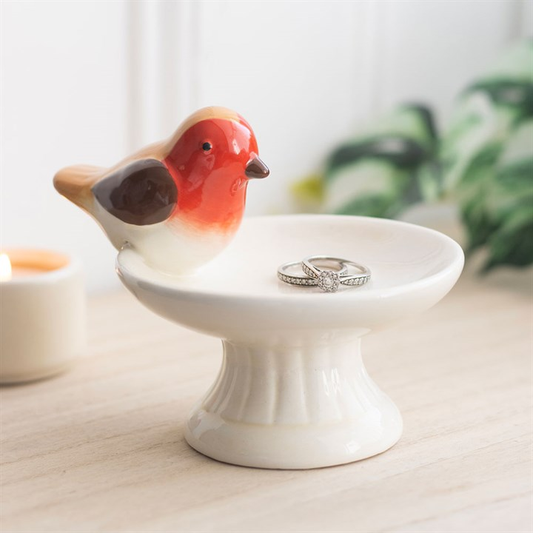 Robin Bird Bath Trinket Dish, image 1 of 6