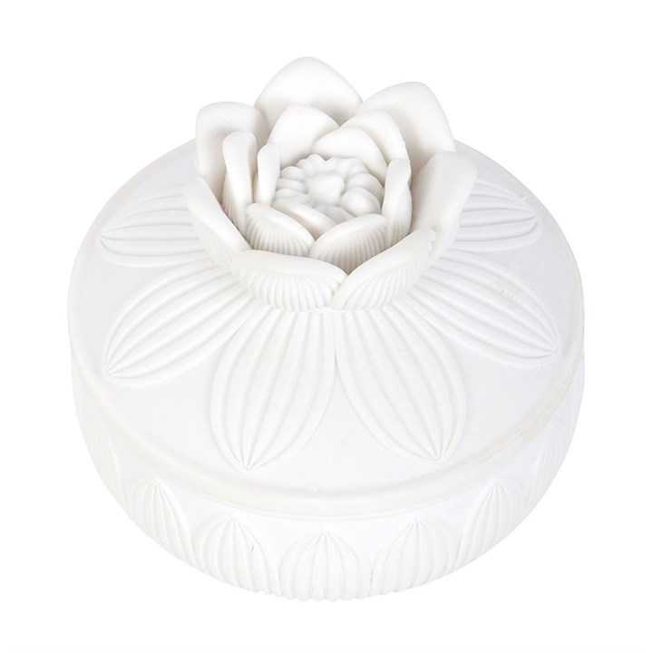 White Lotus Flower Trinket Box, image 5 of 6