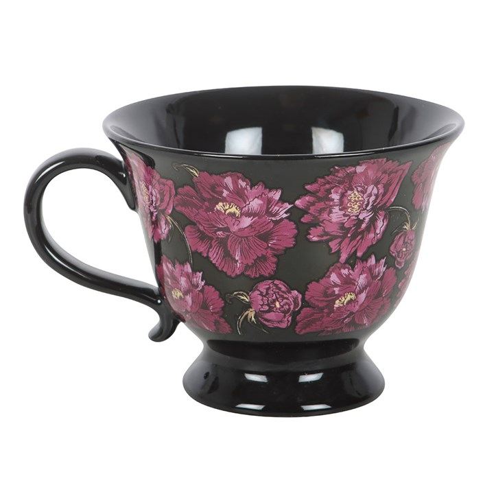 Dark Romance Floral Print Teacup, image 3 of 6