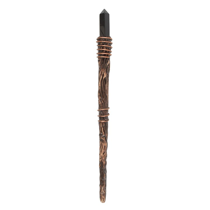 Thin Protection Black Obsidian Crystal Wand, image 2 of 4