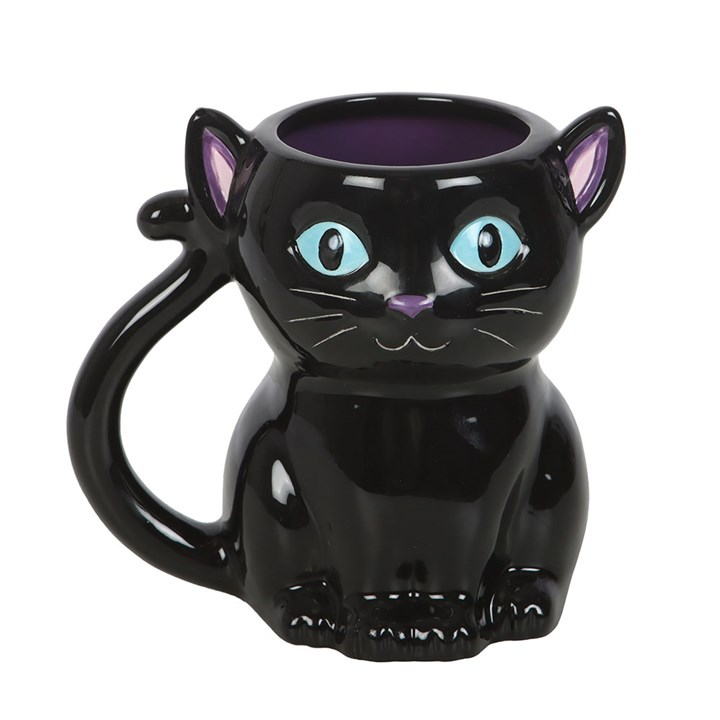 Cute and Creepy Black Cat Mug, image 2 of 5