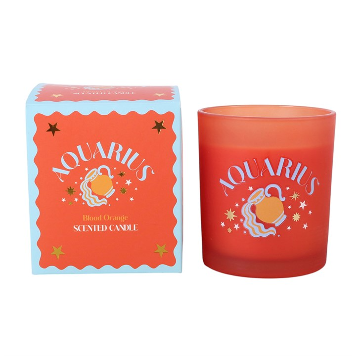 Zodiac Zest Aquarius Blood Orange Candle, image 3 of 5