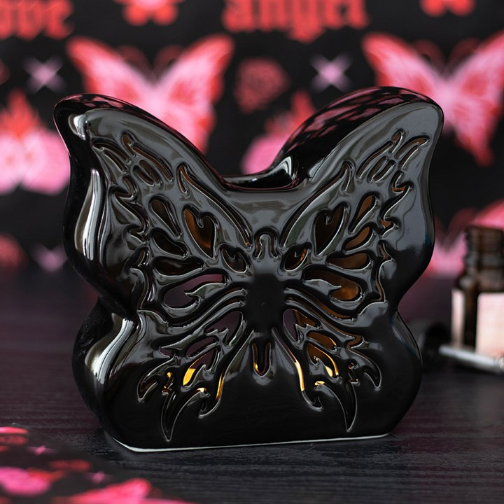 Black Cut-Out Butterfly Oil Burner, image 1 of 5