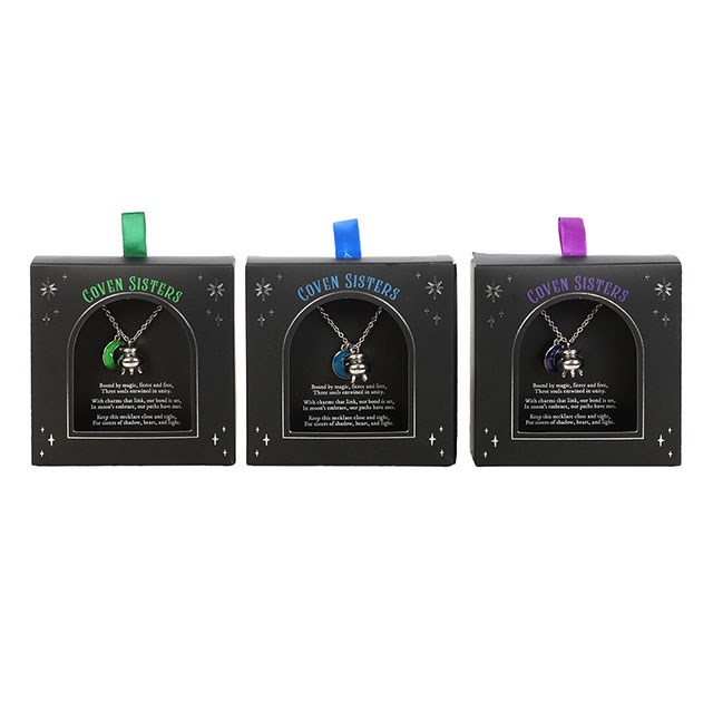 Set of 3 Coven Sisters Cauldron Charm Necklaces, image 3 of 6