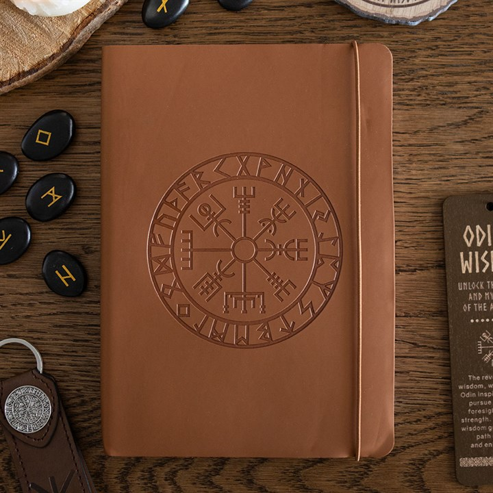 Viking Compass A5 Faux Leather Journal with Pen, image 1 of 5