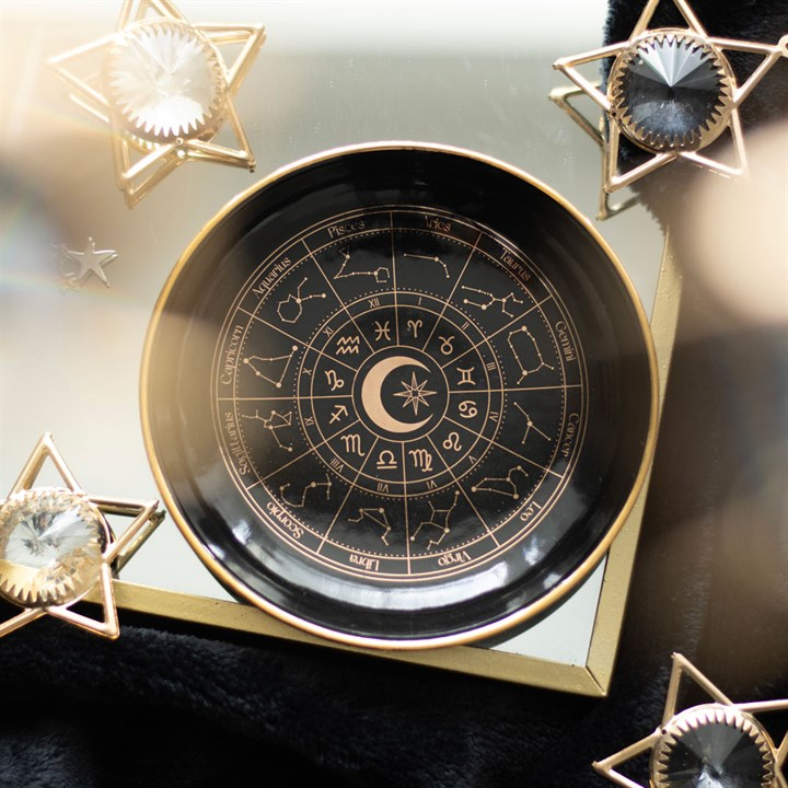Black Astrology Wheel Trinket Dish, image 1 of 4