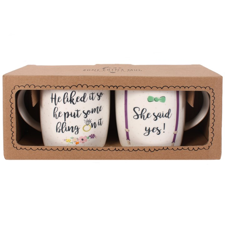 Set of 2 She Said Yes Mugs, image 2 of 4