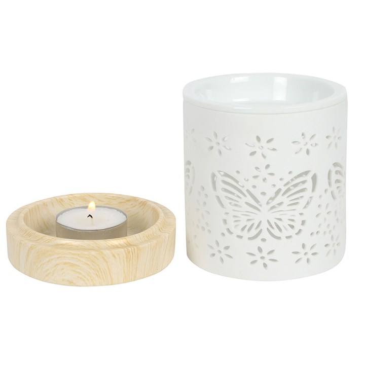 Matte Ceramic Butterfly Oil Burner, image 3 of 5