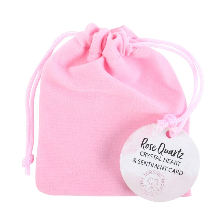 I Love You Rose Quartz Crystal Heart in a Bag, image 3 of 5