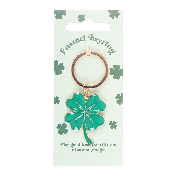 Lucky Four-Leaf Clover Keyring, image 1 of 4