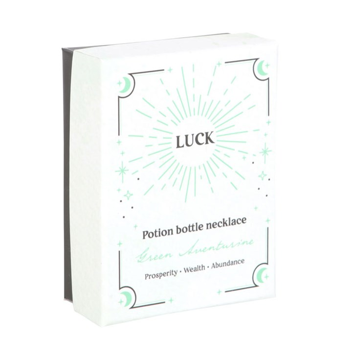 Luck Green Aventurine Crystal Chip Potion Bottle Necklace, image 5 of 6