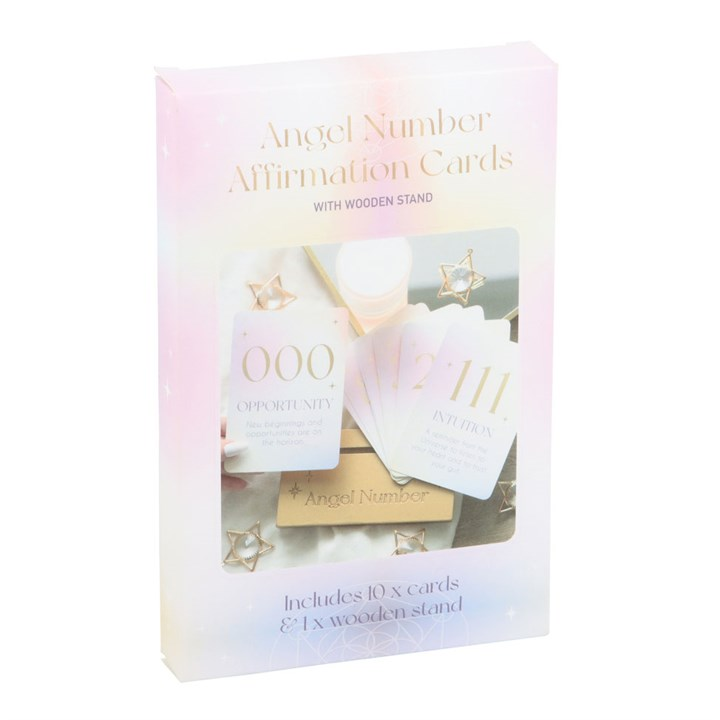 Angel Number Affirmation Cards with Wooden Stand, image 5 of 6