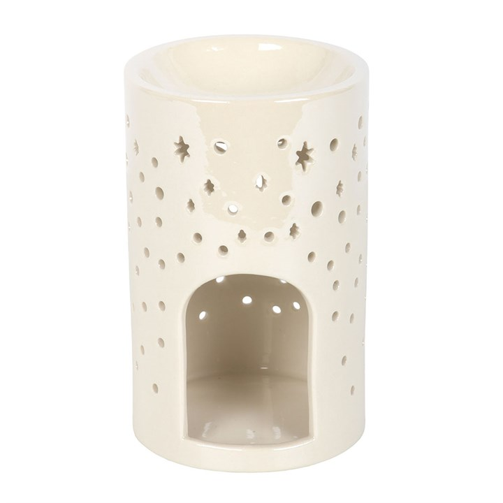 Iridescent White Moon Pillar Oil Burner, image 4 of 6
