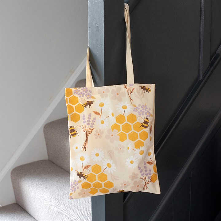 Honey Bee Print Tote Bag, image 1 of 5