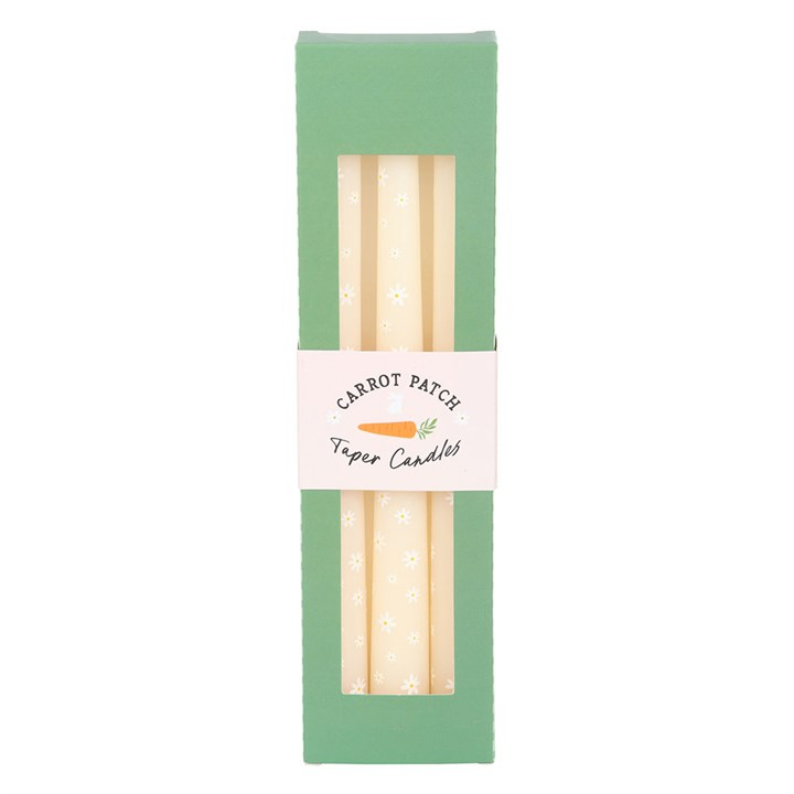 Set of 3 Carrot Patch Daisy Taper Candles, image 2 of 6