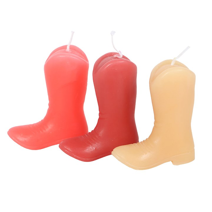 Set of 3 Cowboy Boot Candles, image 3 of 4