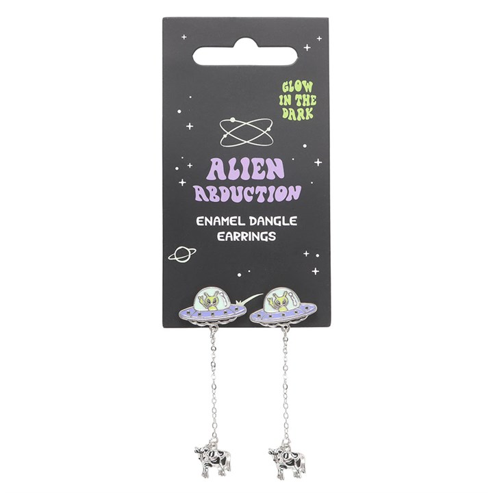 Glow in the Dark Alien Abduction Dangle Earrings, image 2 of 3