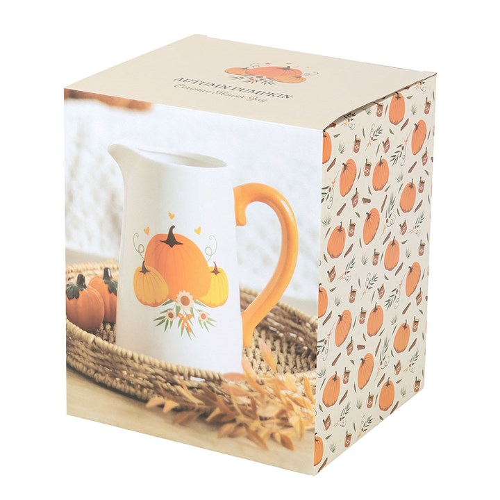 Autumn Pumpkin Ceramic Flower Jug, image 5 of 6