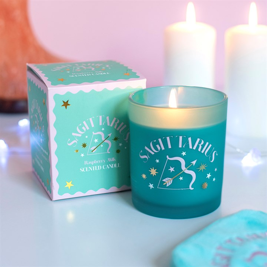 Zodiac Zest Sagittarius Raspberry Milk Candle, image 1 of 5