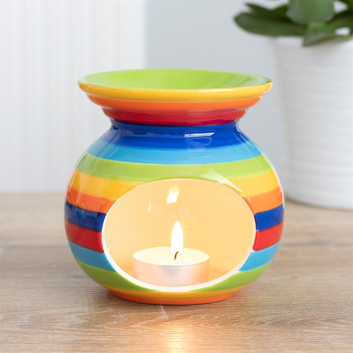 Rainbow Stripe Oil Burner, image 1 of 4