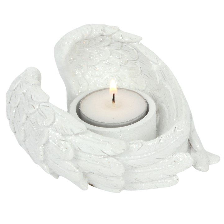 Glitter Angel Wing Candle Holder, image 2 of 3