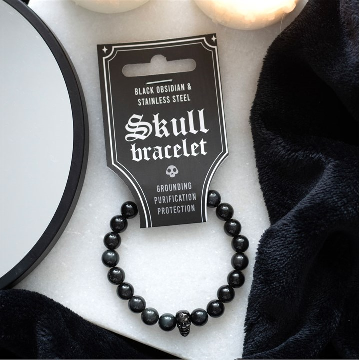 Black Obsidian Skull Bracelet, image 4 of 4