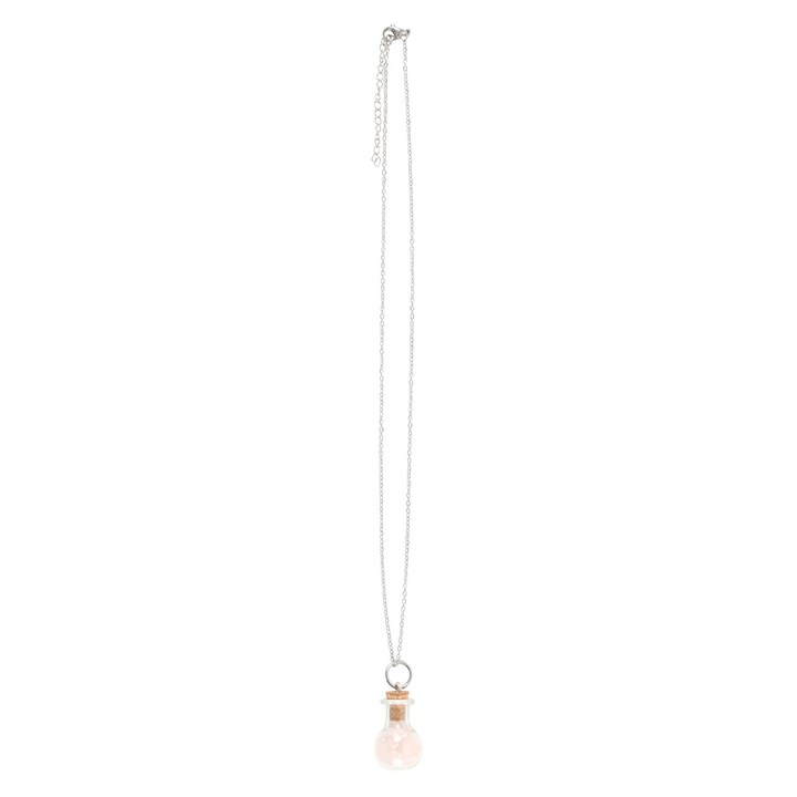Love Rose Quartz Crystal Chip Potion Bottle Necklace, image 4 of 6
