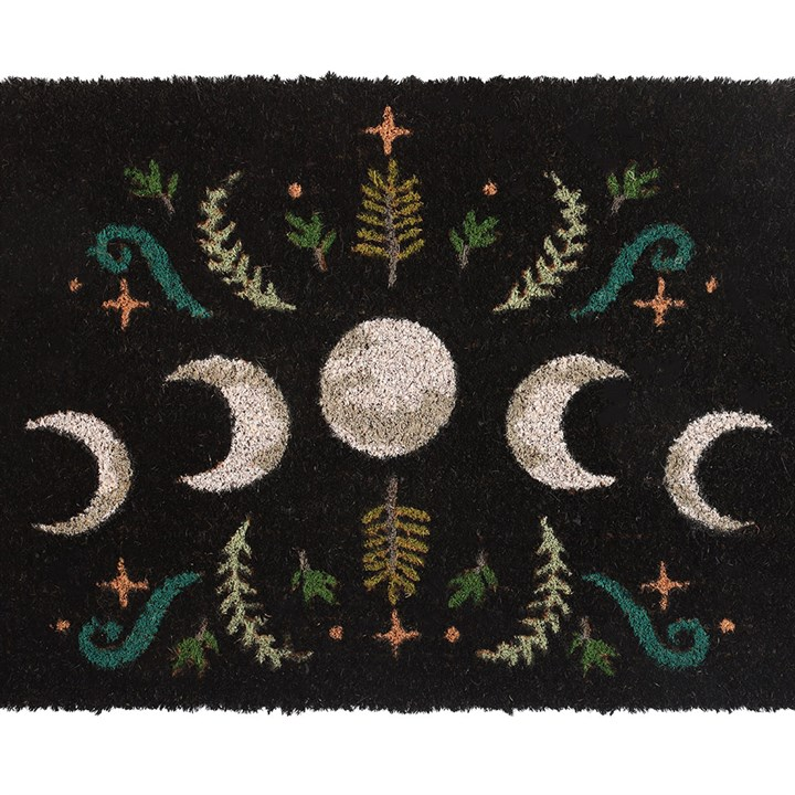 Black Dark Forest Moon Phase Doormat, image 3 of 4