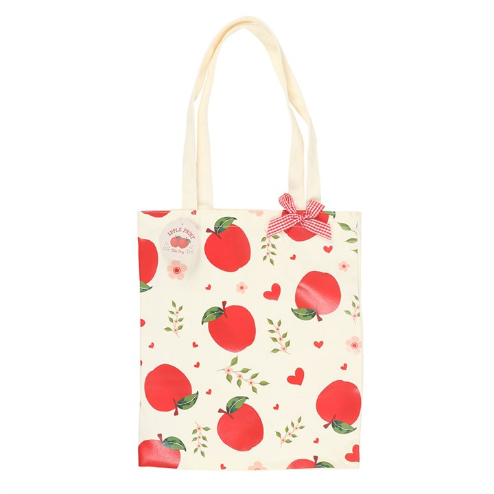 Apple Print Polycotton Tote Bag, image 2 of 4