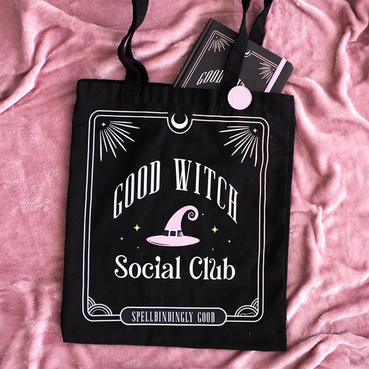 Good Witch Social Club Polycotton Tote Bag with Pin Badge, image 1 of 5