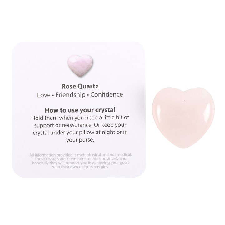 I Love You Rose Quartz Crystal Heart in a Bag, image 2 of 5