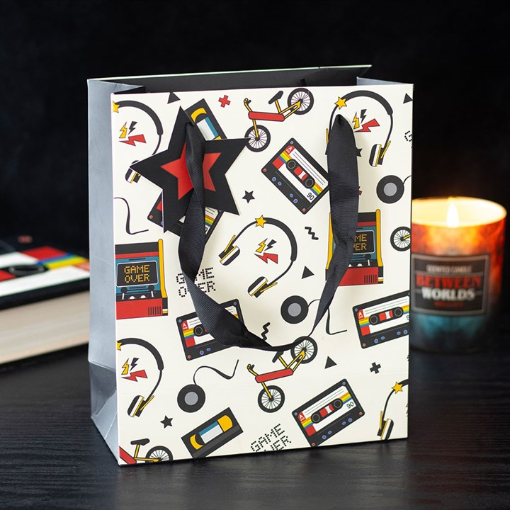 23cm Medium Retro 80s Print Gift Bag, image 1 of 4