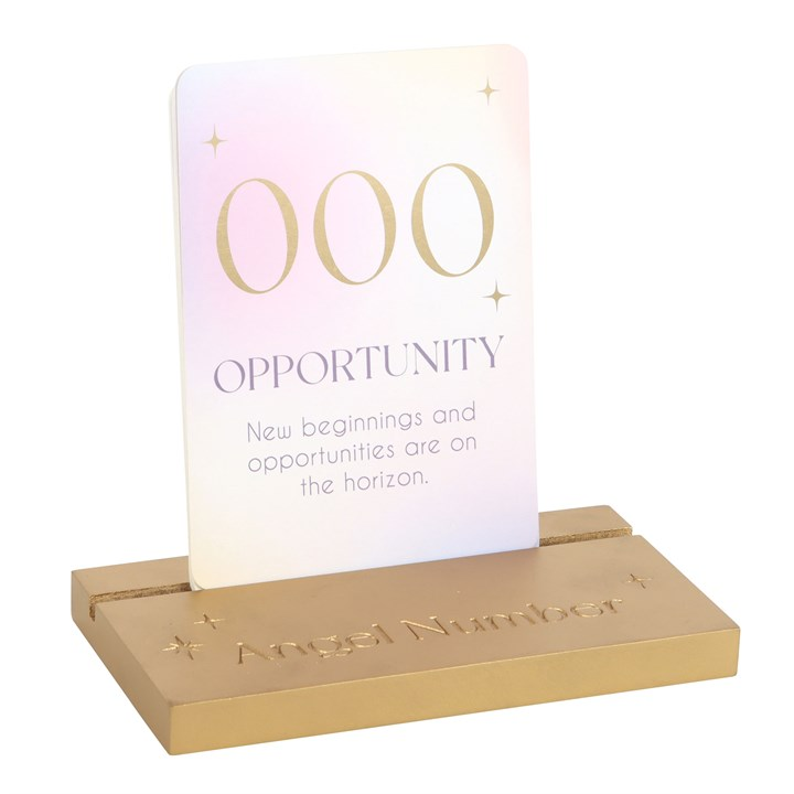 Angel Number Affirmation Cards with Wooden Stand, image 1 of 6