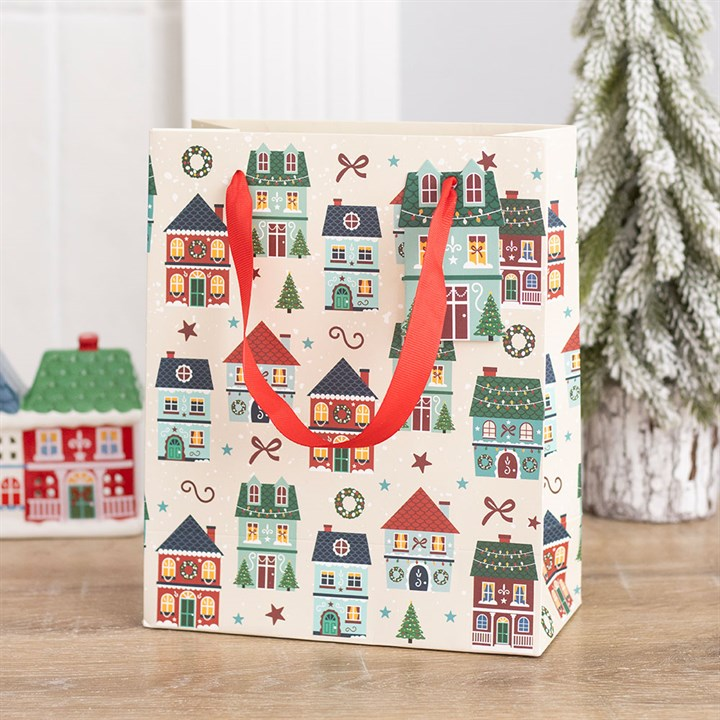 Christmas Street Print Gift Bag, image 1 of 6