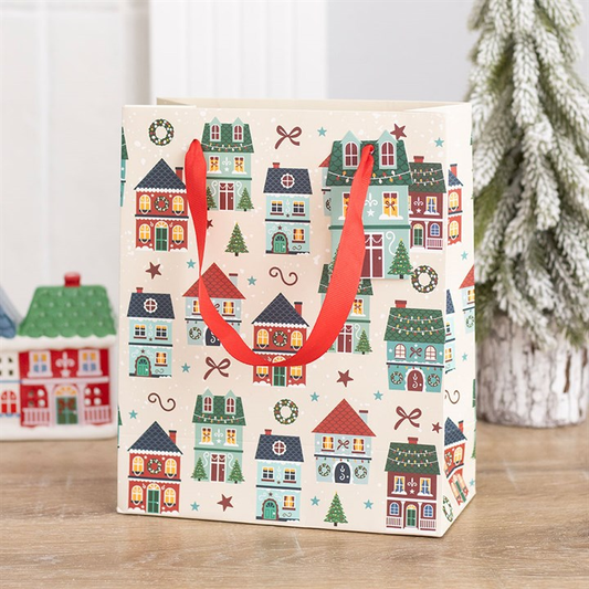 Christmas Street Print Gift Bag, image 1 of 6