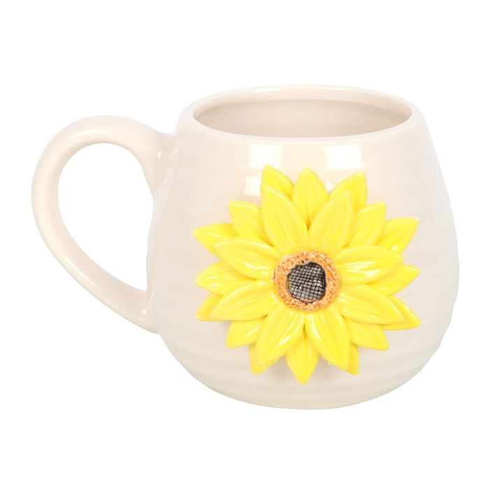 Hello Sunshine Rounded Mug with 3D Sunflower, image 2 of 6