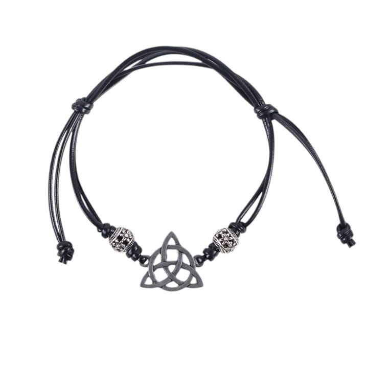 Black Celtic Triquetra Knot Cord Bracelet, image 3 of 5
