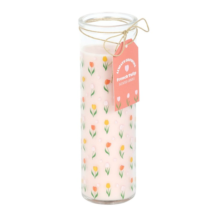 Tulip Print French Tulip Tube Candle, image 2 of 5