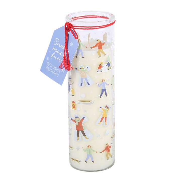 Snow Much Fun Print Frosty Vanilla Tube Candle, image 3 of 6
